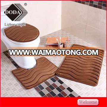 100%polyester material eco-friendly 3pcs bath rug set